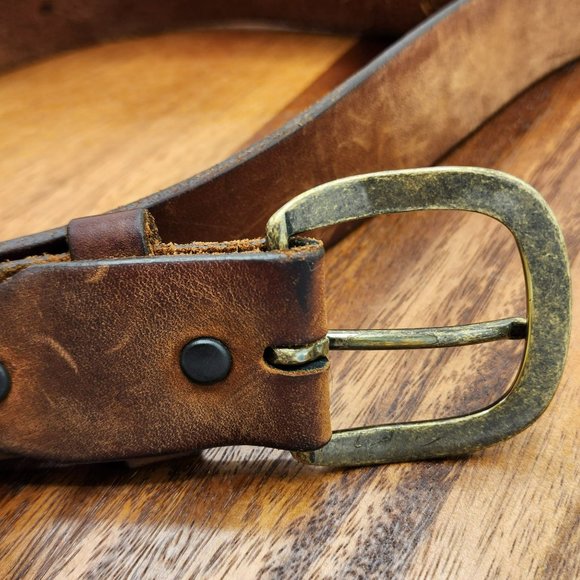 Justin Boot Company Belt 46 Brown Top Grain Leather Classic Work Made in USA - Picture 9 of 10